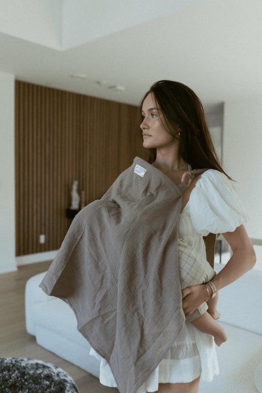 Avental de amamentação Taupe Beige — Suavidade e Conforto