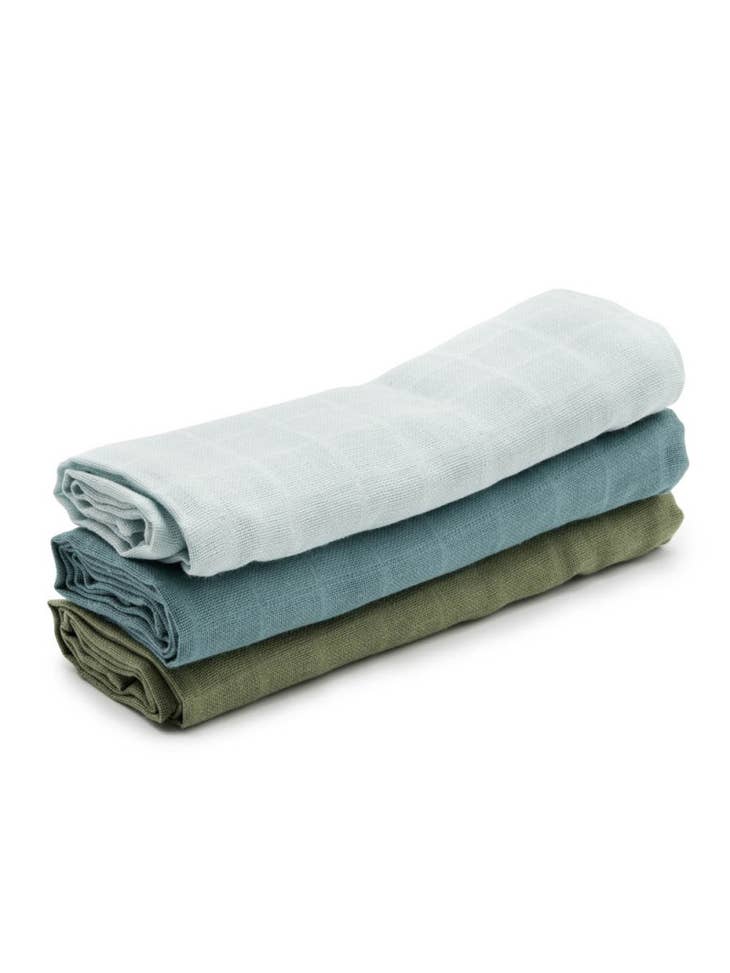 Cotton diapers in blue and green tones (-50%)
