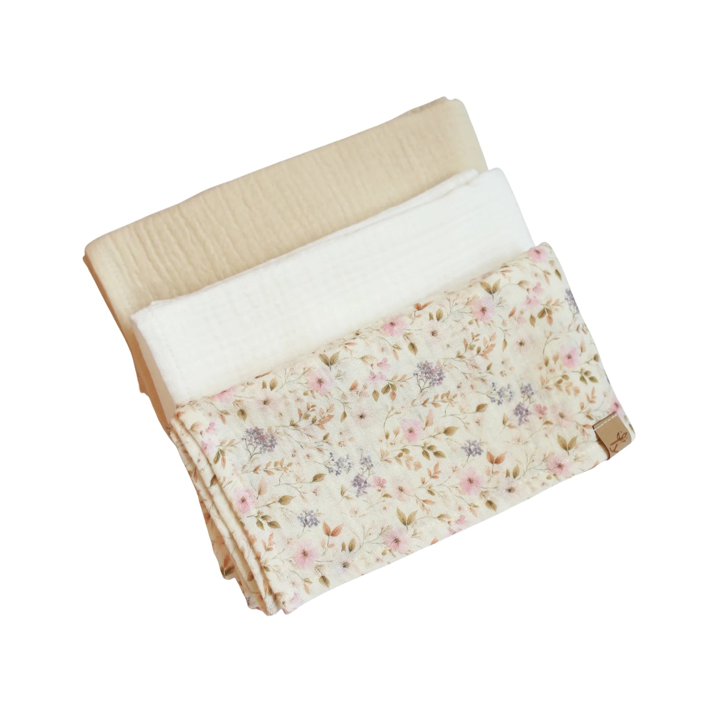 Conjunto de 3 Fraldinhas de Musselina em Algodão Meadow