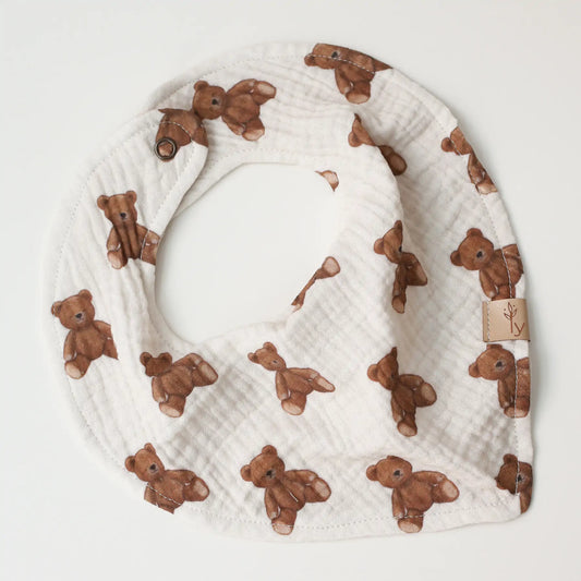 Teddy bears muslin bibs
