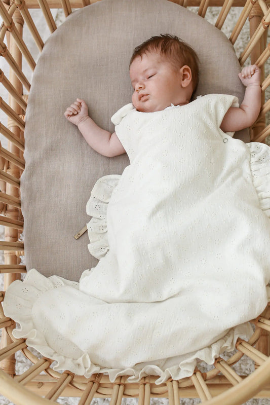 Ecru embroidered sleeping bag