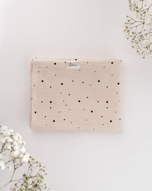 Set of 2 Sage Green + Cream Dot muslin diapers