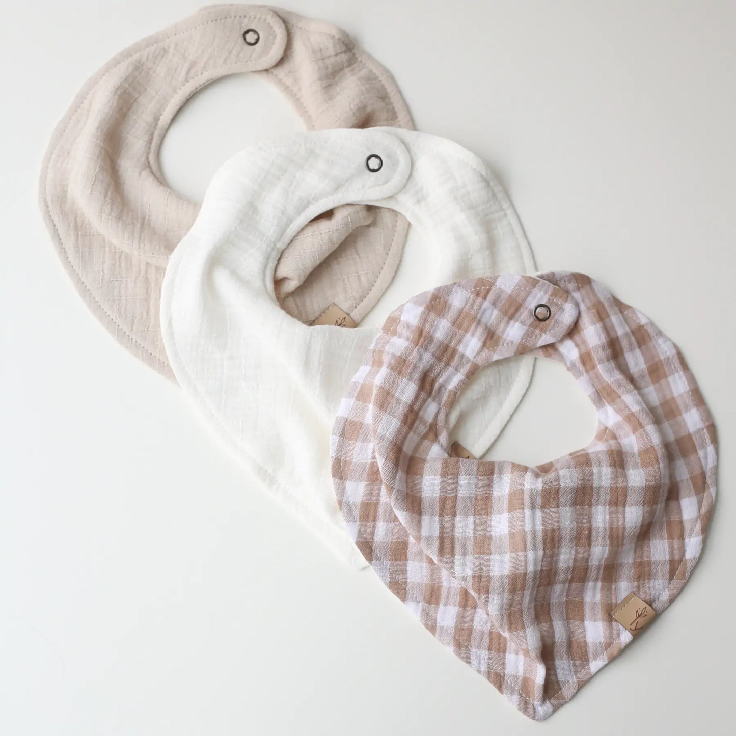 Plaid muslin scarf bibs