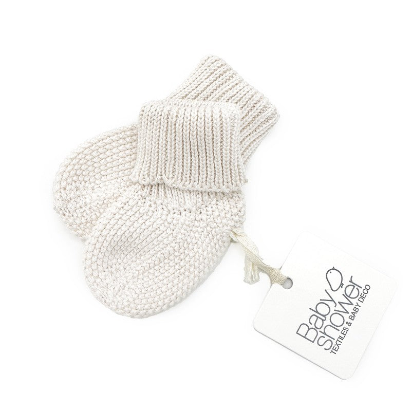 Botinhas para recém-nascido em lã e cashmere cor ivory, suaves e quentinhas