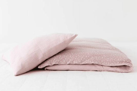 Capa de edredon para berço rosa dots