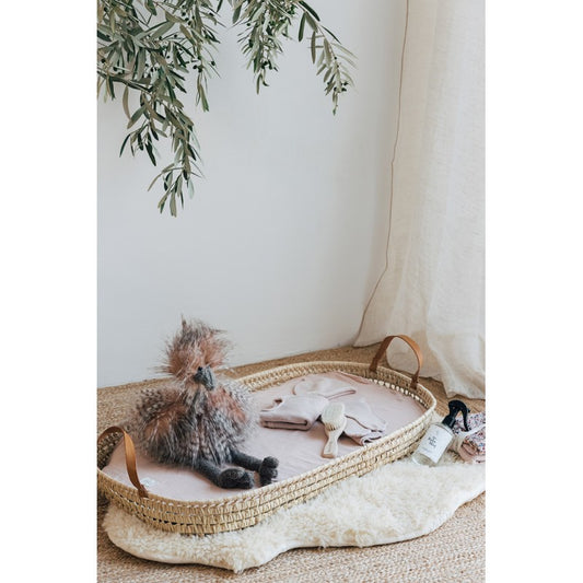 Forra para cesto muda fraldas rosa