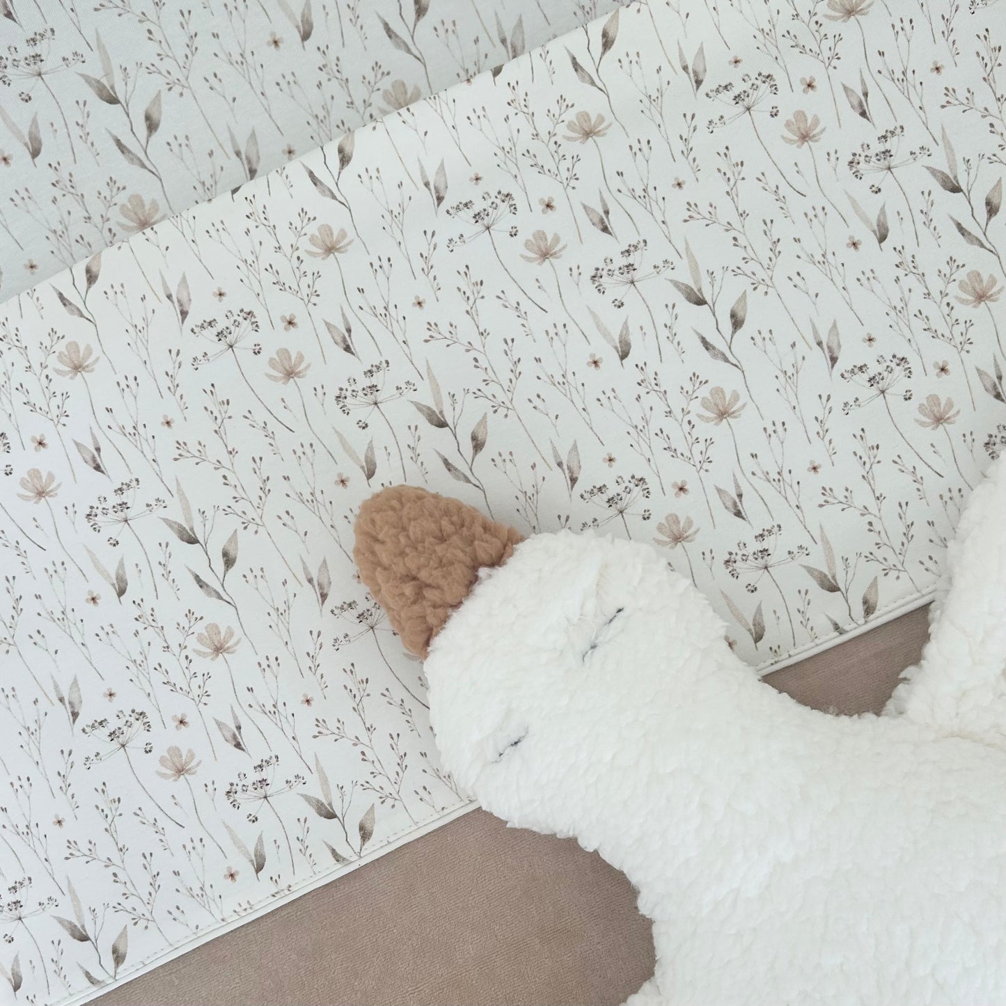 Conjunto de lençóis de bebé para berço em algodão motivo floral