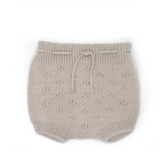 Bloomer em tricot beige do conjunto para bebé recém-nascido