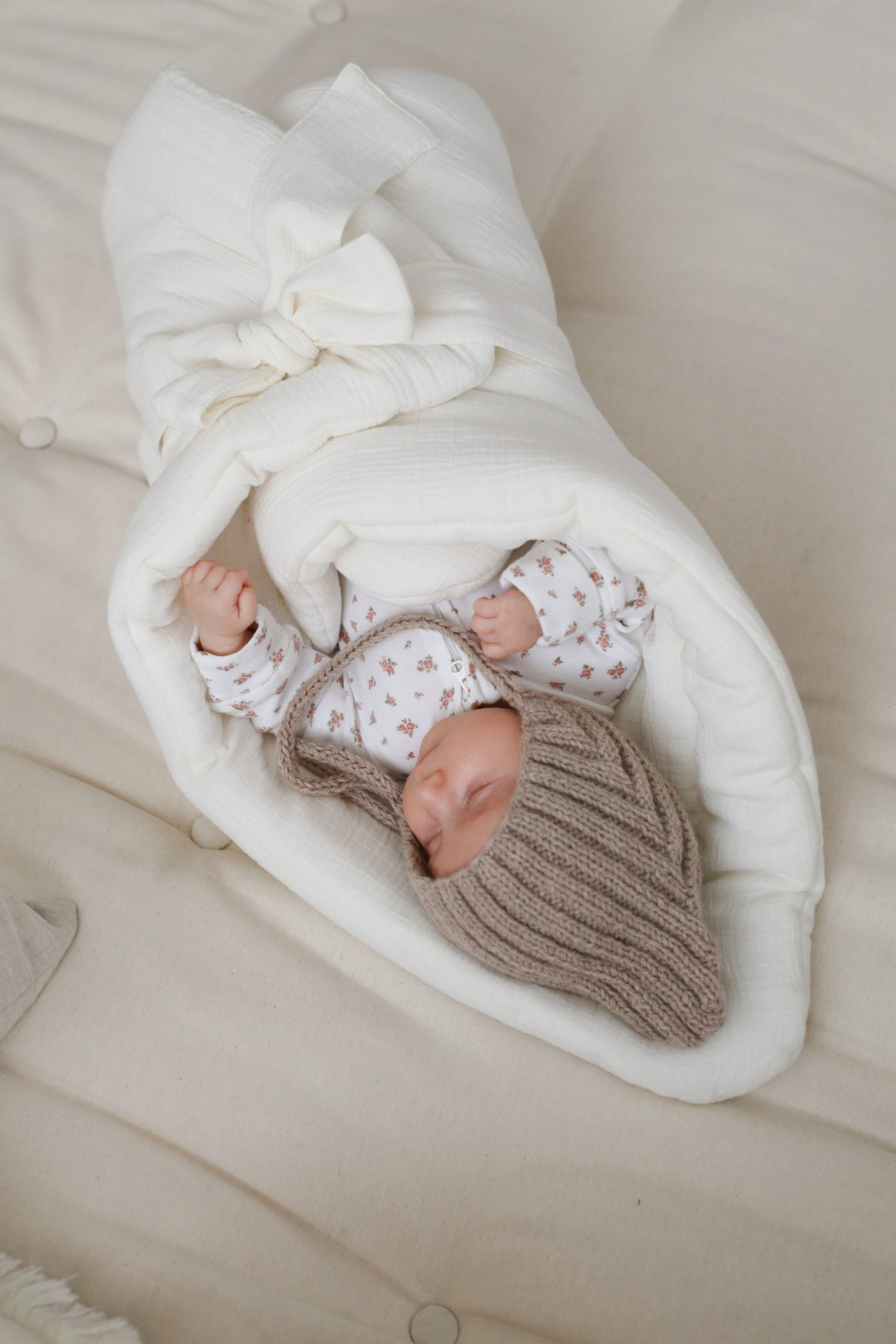 Milky white muslin baby wrap