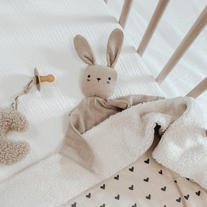 Beige Hearts Blanket
