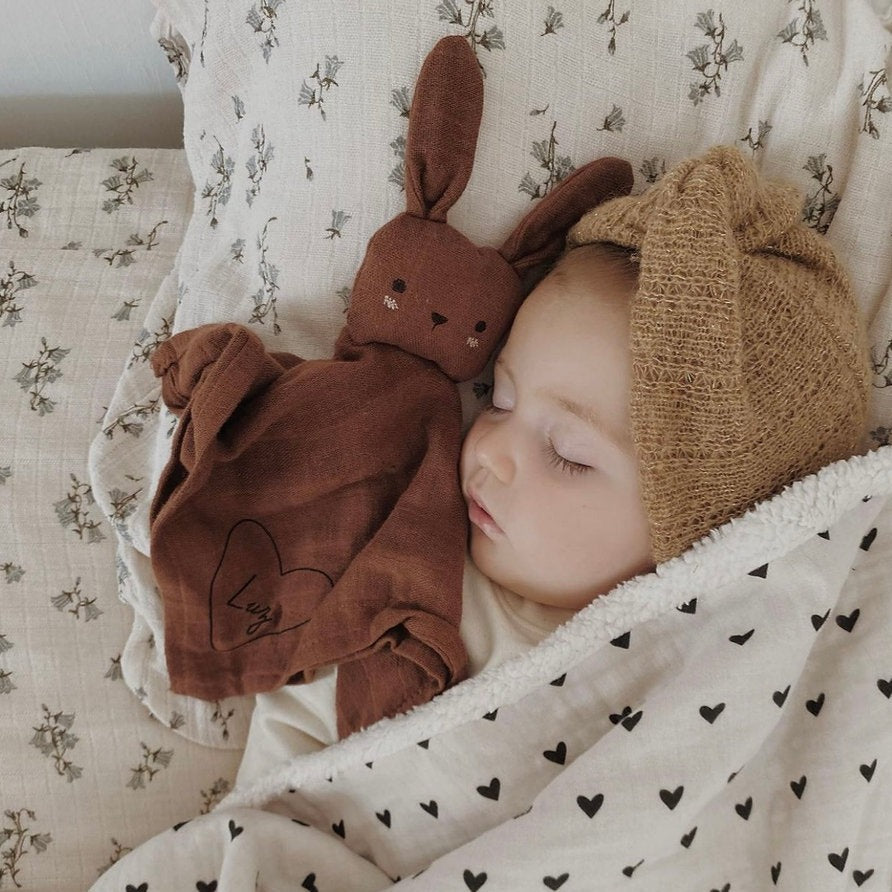 Beige Hearts Blanket