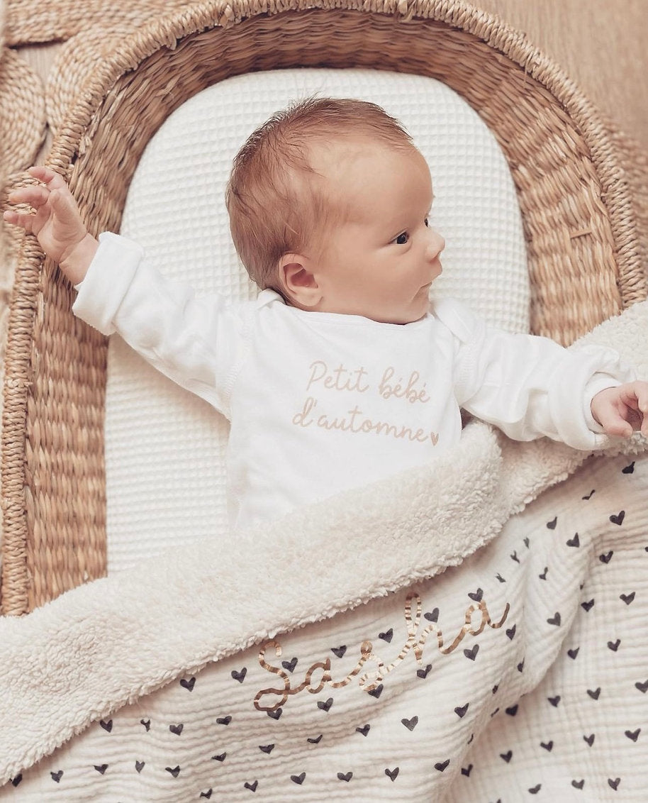Beige Hearts Blanket