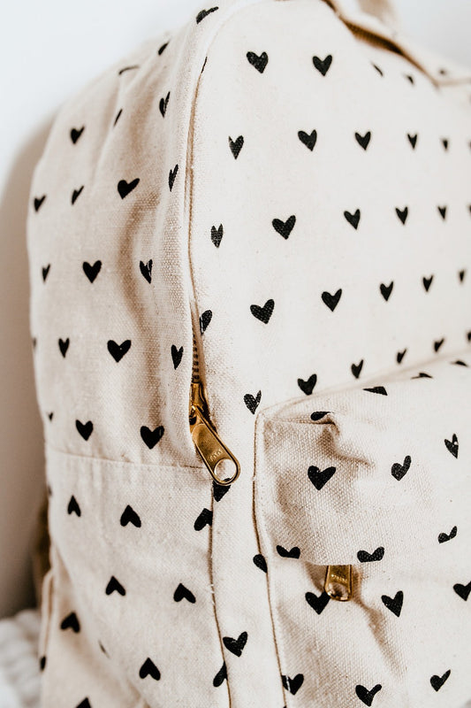 Beige Hearts Maternity Bag