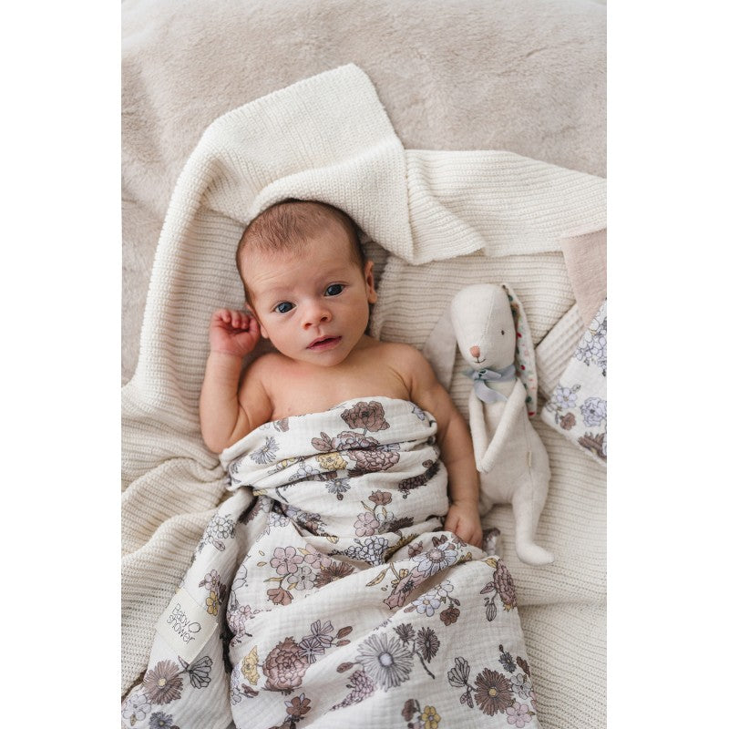 Conjunto de swaddle e fralda de musselina em algodão para bebé, leves, respiráveis e ideais para o dia a dia