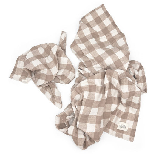 Conjunto de swaddle e fralda de musselina em algodão para bebé, leves, respiráveis e ideais para o dia a dia