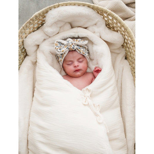 Baby Sleeping Bag Teddy Ivory Powder