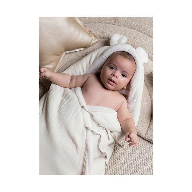 Baby Sleeping Bag Teddy Ivory Powder