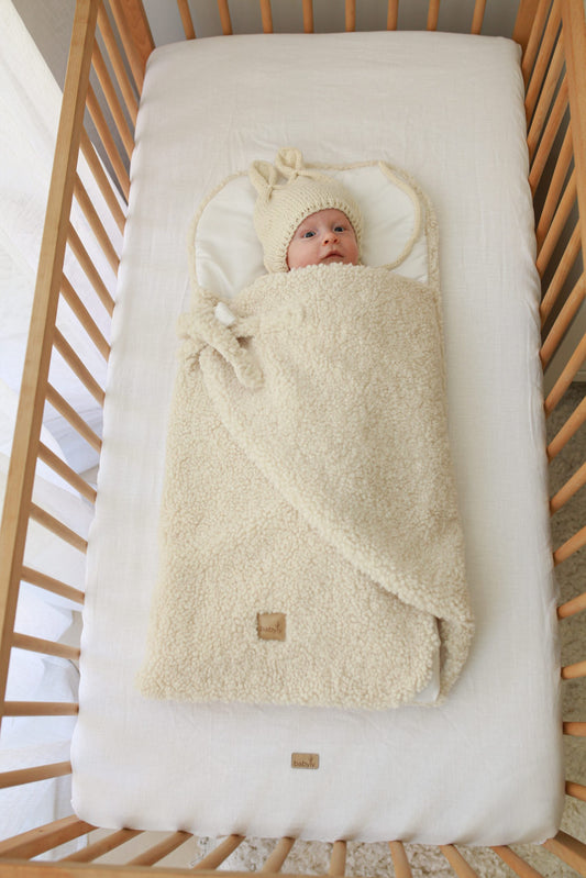 Teddy cream baby sleeping bag