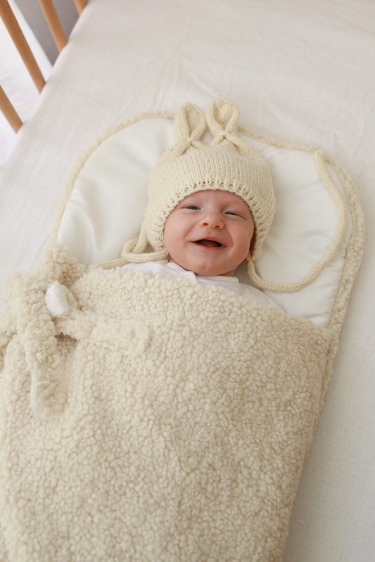 Teddy cream baby sleeping bag