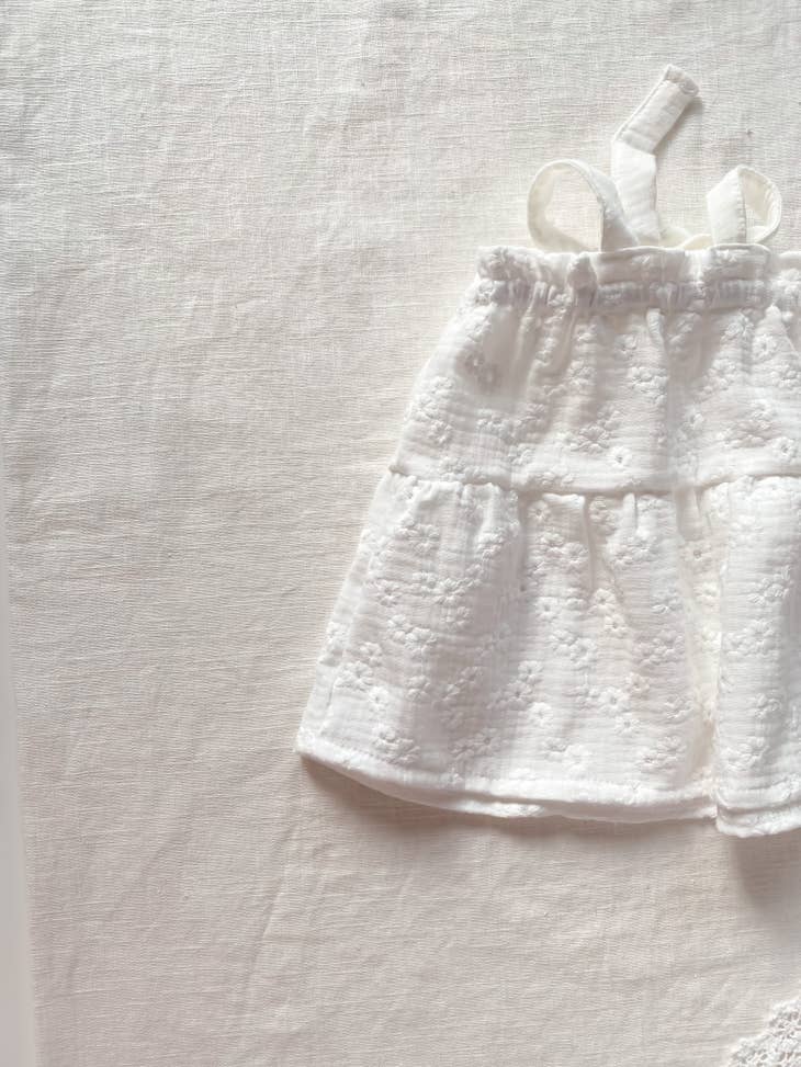 Vestido bebe muselina blanca bordada (-60%)