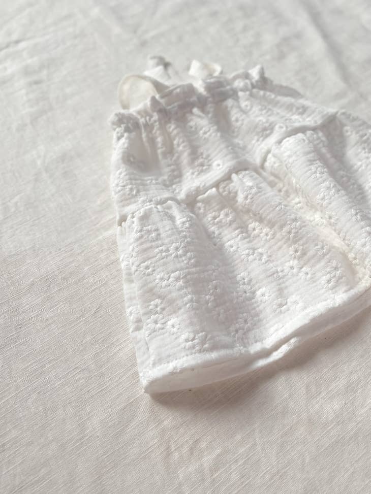 Vestido bebe muselina blanca bordada (-60%)