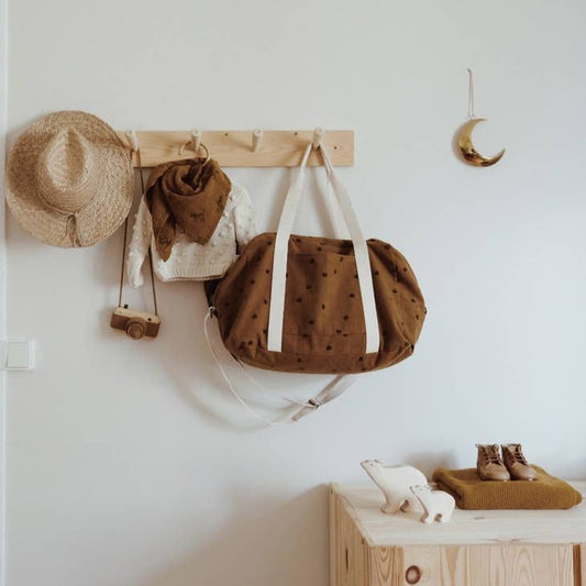 Camel Hearts Maternity Bag