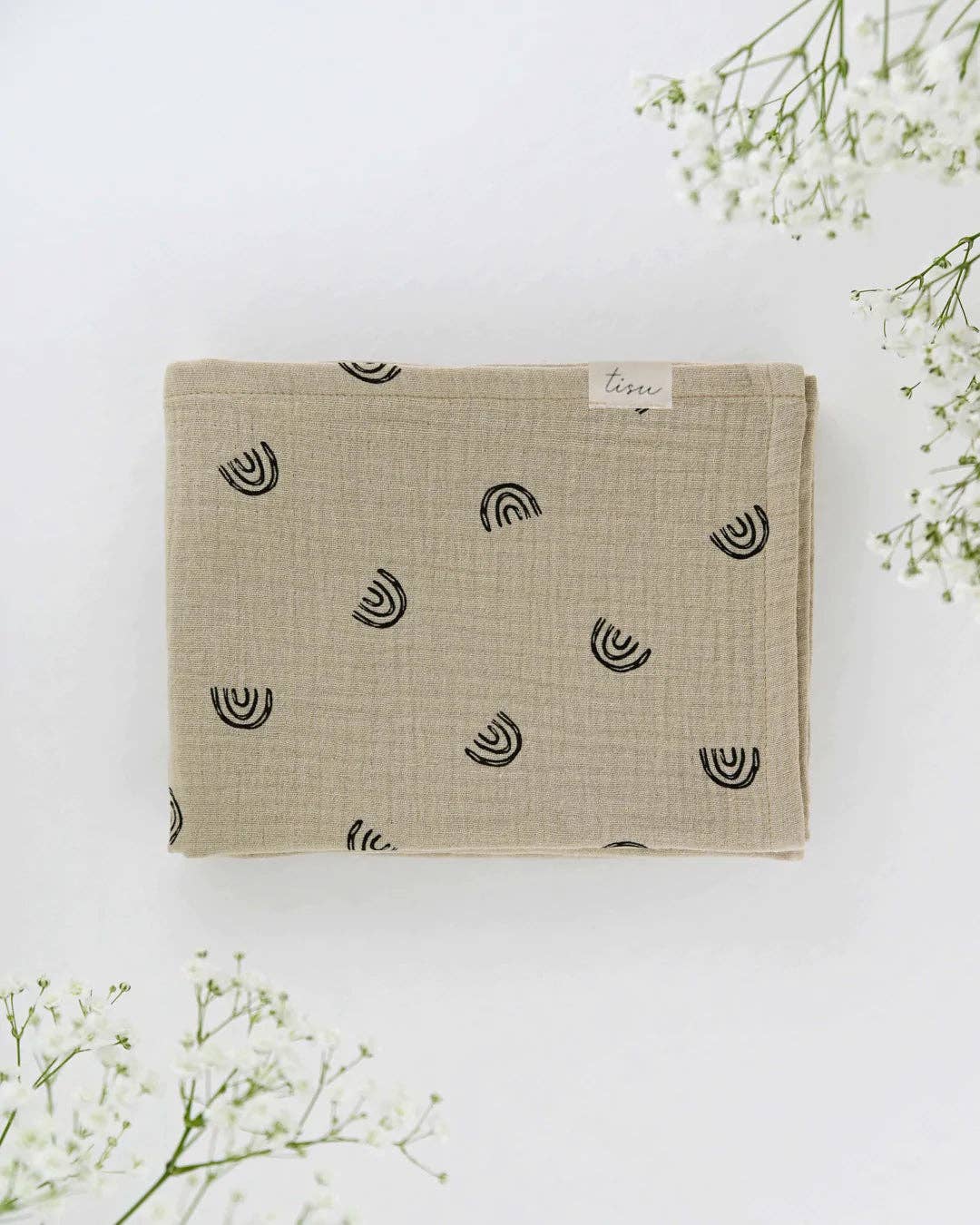 Pañal de muselina arcoiris beige