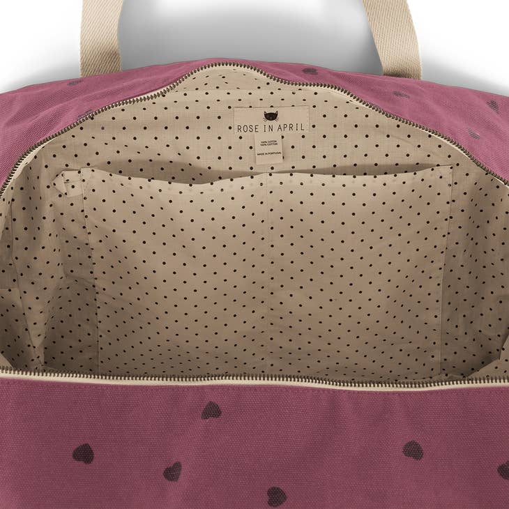 Dark Pink Hearts Maternity Bag