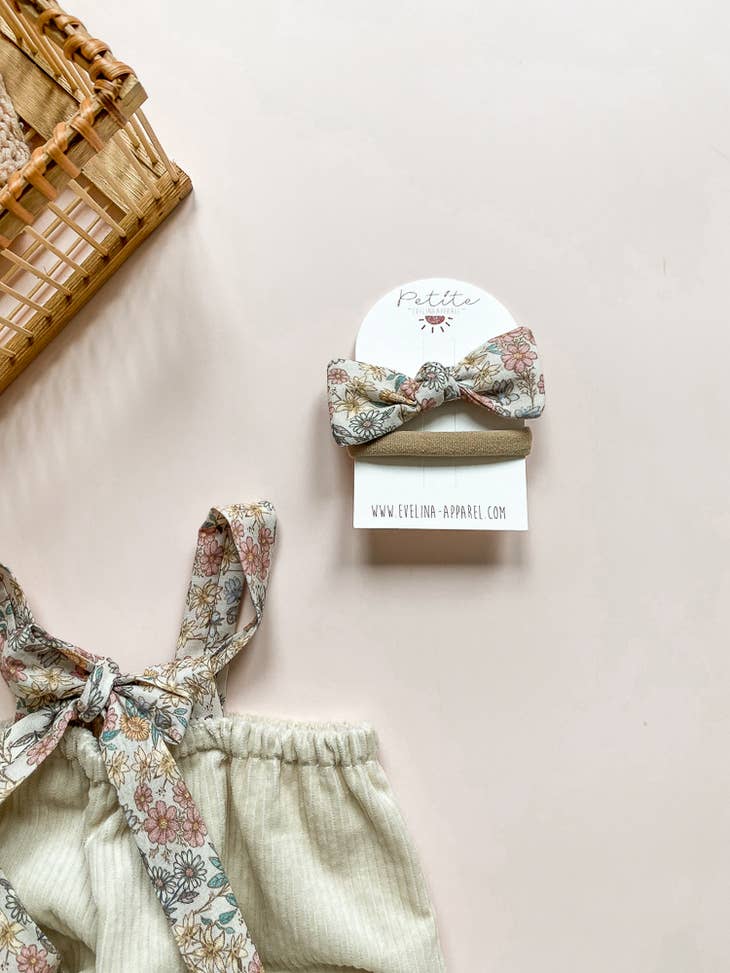 Baby Girl Romper Corduroy Cream and floral blush (-50%)