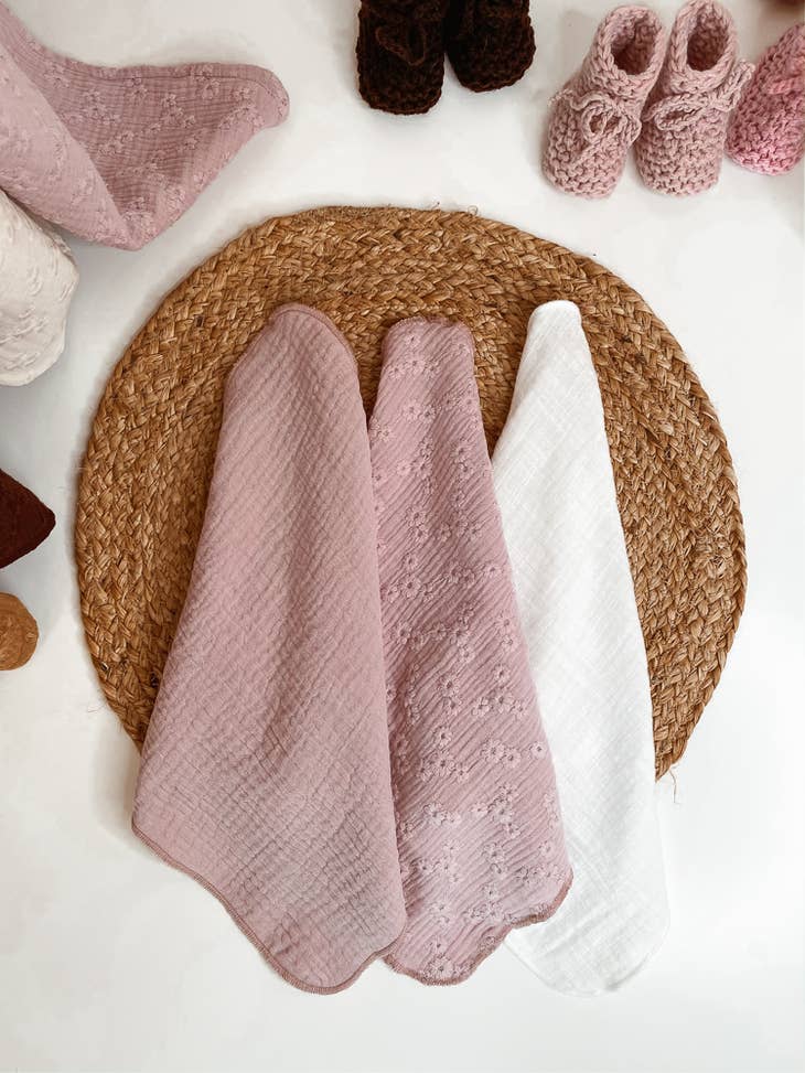 Pink muslin diapers