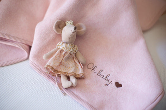 Organic Cotton Blanket Pink Melange