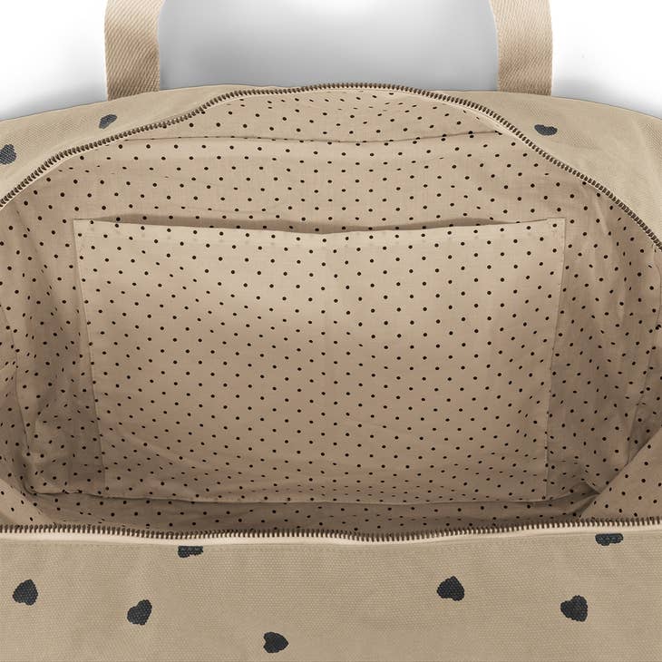 Bolso de maternidad con corazones beige (-20%)