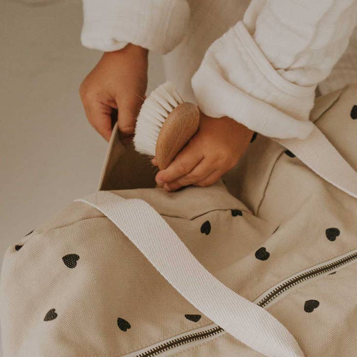 Bolso de maternidad con corazones beige (-20%)