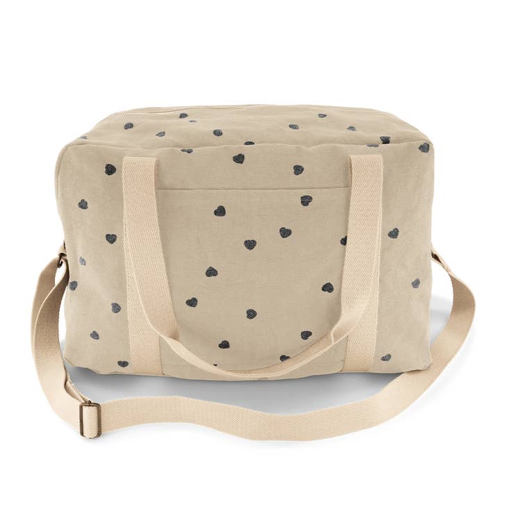 Bolso de maternidad con corazones beige (-20%)