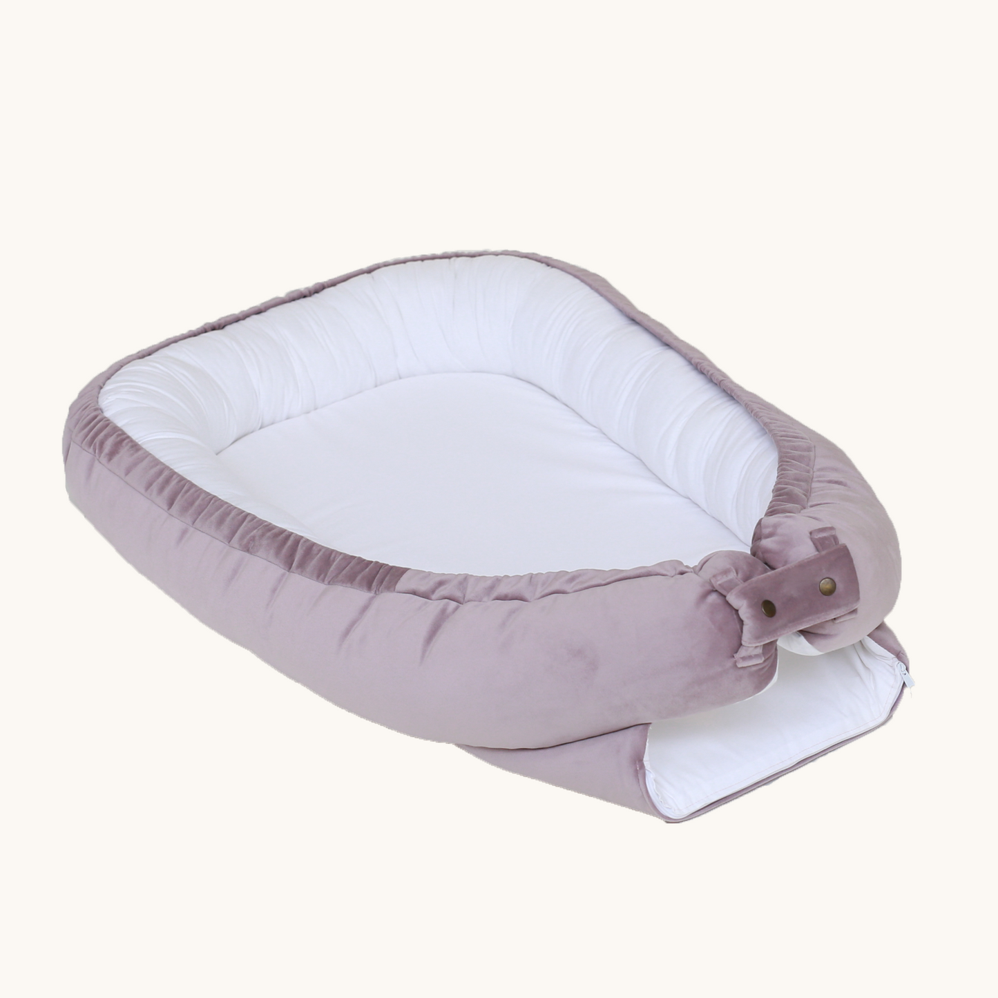 Cotton nest with heather pink outline