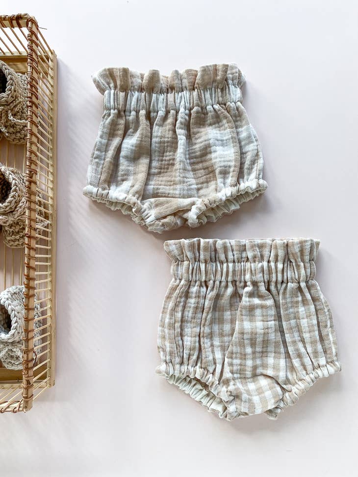 Small check pattern muslin diaper cover (-40%)