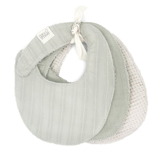 Conjunto de 3 Babetes de Algodão Orgânico Lullaby Mint