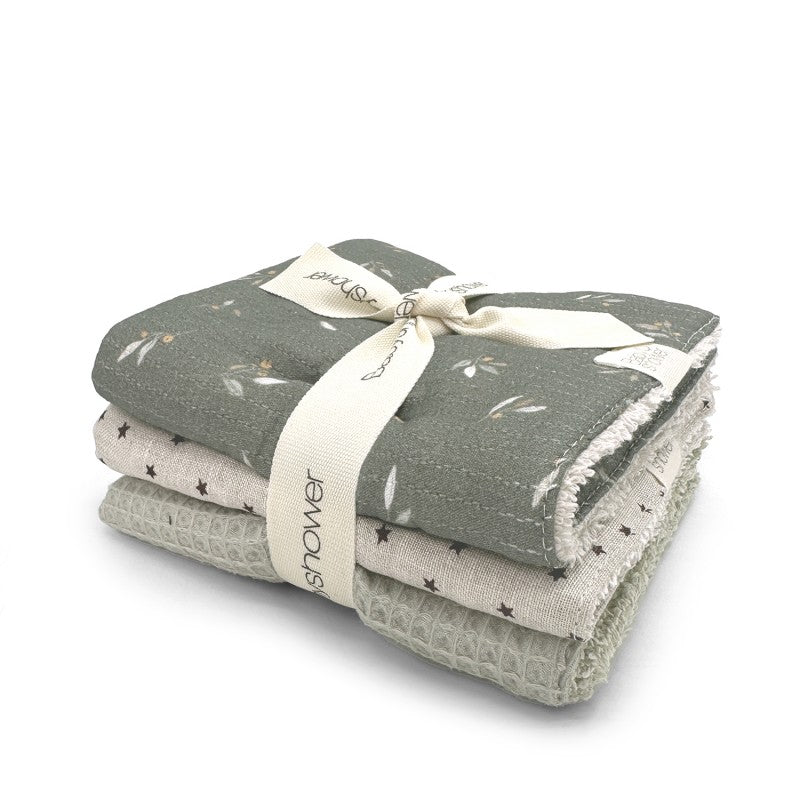 3 reusable wipes set vichy caramel