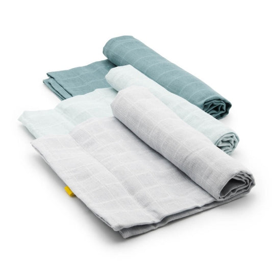 Fraldinhas de algodão tons azul e verde (-50%)