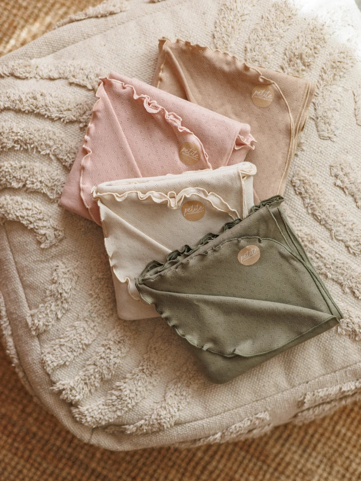 Mantinha algodão pointoille Petite Evelina Apparel — 70x70cm