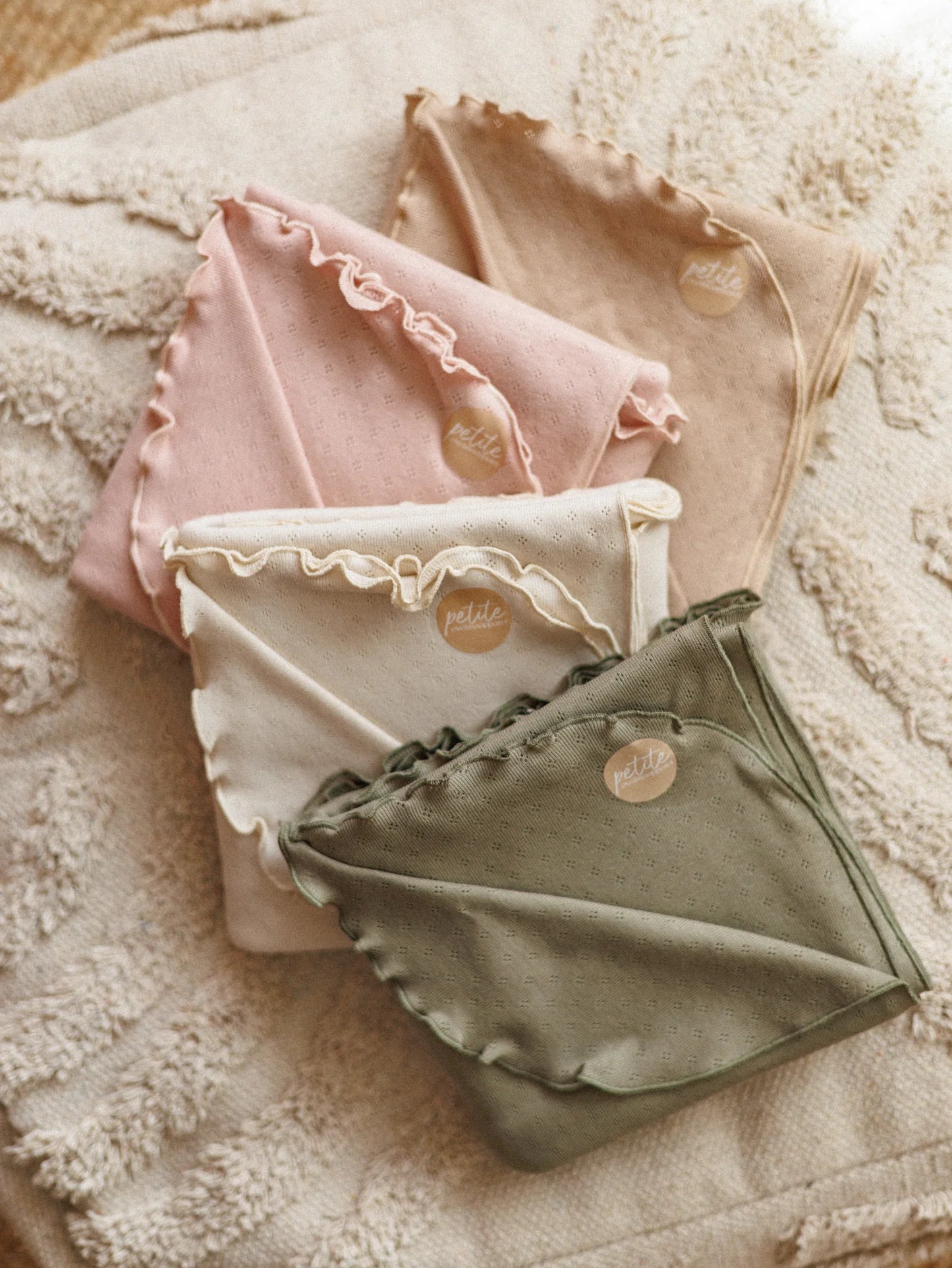 Mantinha algodão pointoille Petite Evelina Apparel — 70x70cm