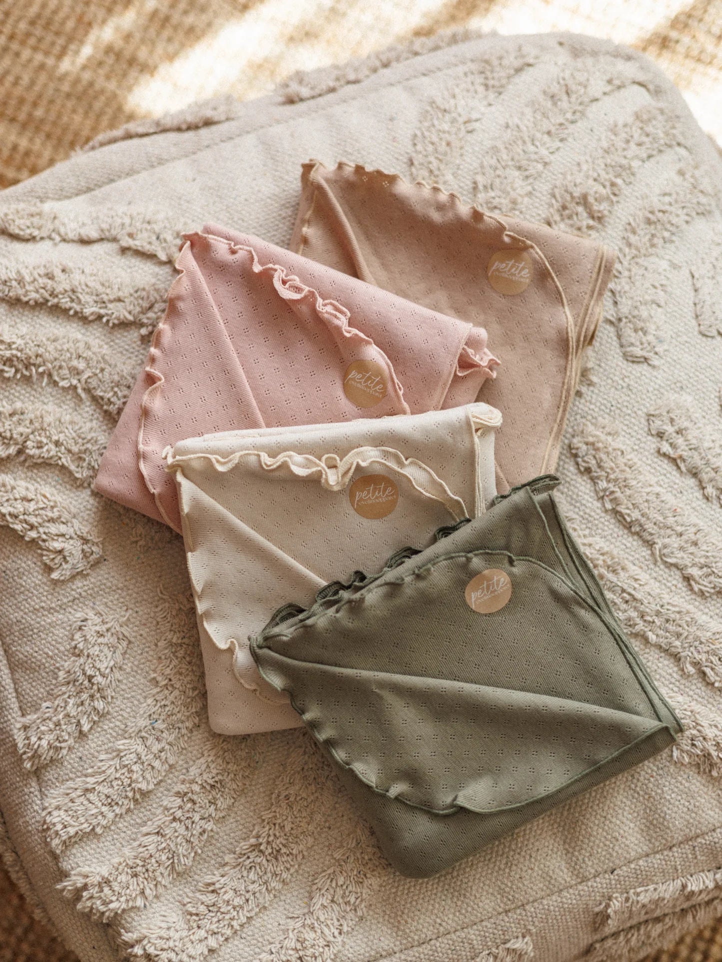 Mantinha algodão pointoille Petite Evelina Apparel — 70x70cm