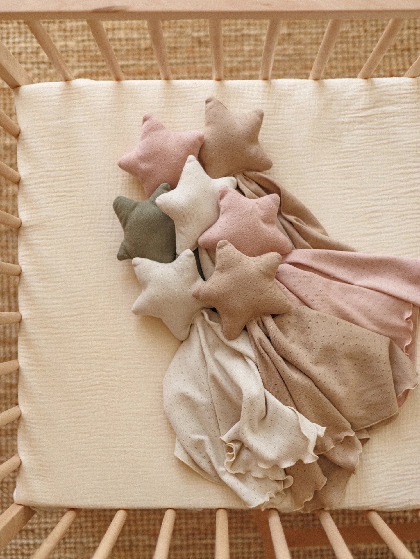 Doudou estrela algodão pointoille Petite Evelina Apparel — 50x50cm
