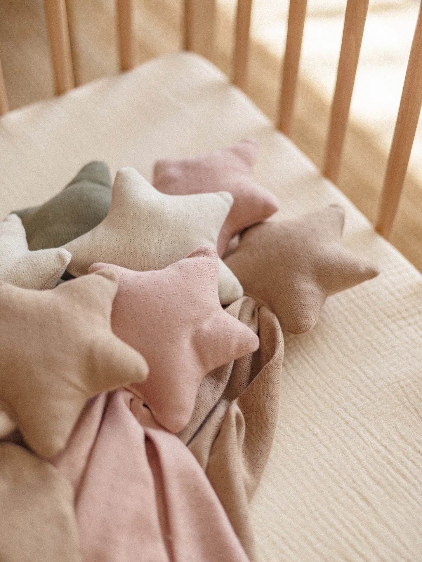 Doudou estrela algodão pointoille Petite Evelina Apparel — 50x50cm