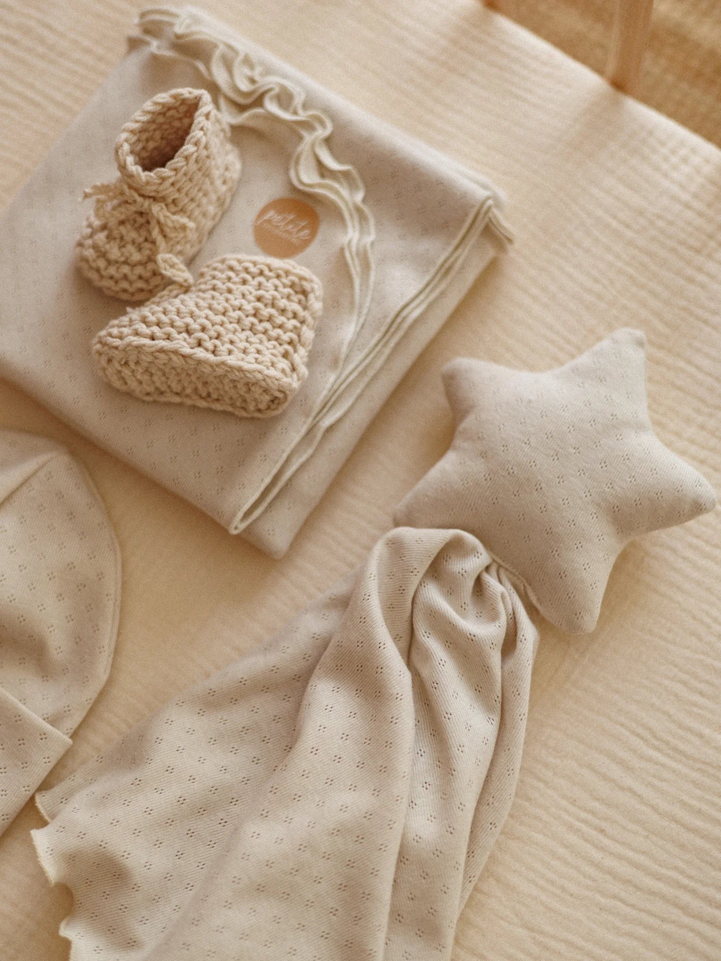 Doudou estrela algodão pointoille Petite Evelina Apparel — 50x50cm