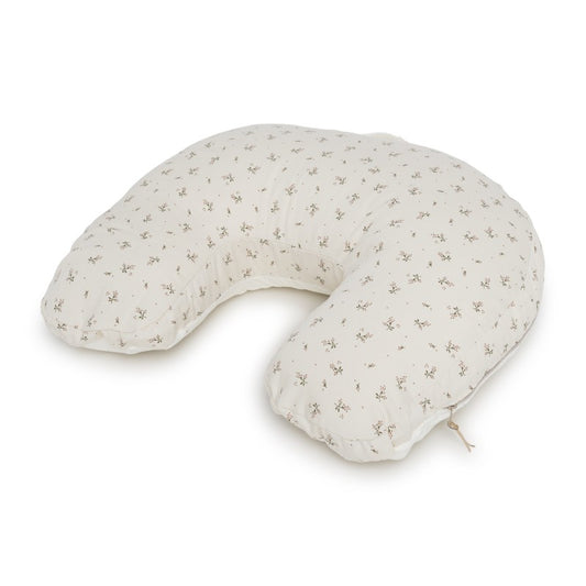 Almofada de amamentação em algodão orgânico GOTS, macia e ergonómica, ideal para conforto da mamã e do bebé durante a amamentação e gravidez.