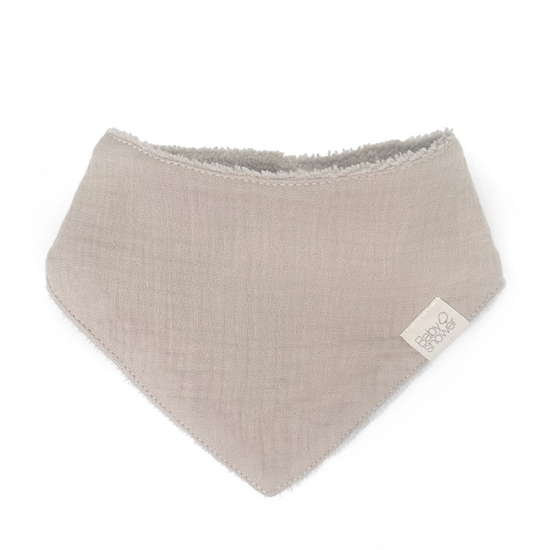 Babete bandana bebé algodão orgânico GOTS Babyshower — cor Latte Powder