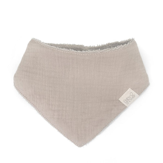 Babete bandana bebé algodão orgânico GOTS Babyshower — cor Latte Powder