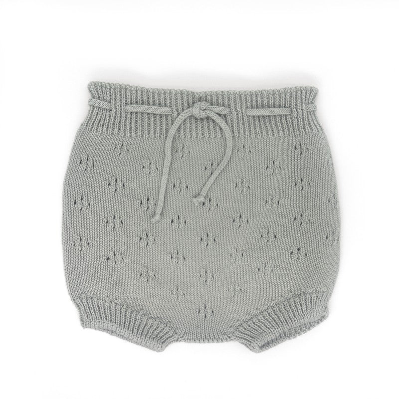 Bloomer para bebé em tricot suave e confortável em algodão orgânico cor Arctic