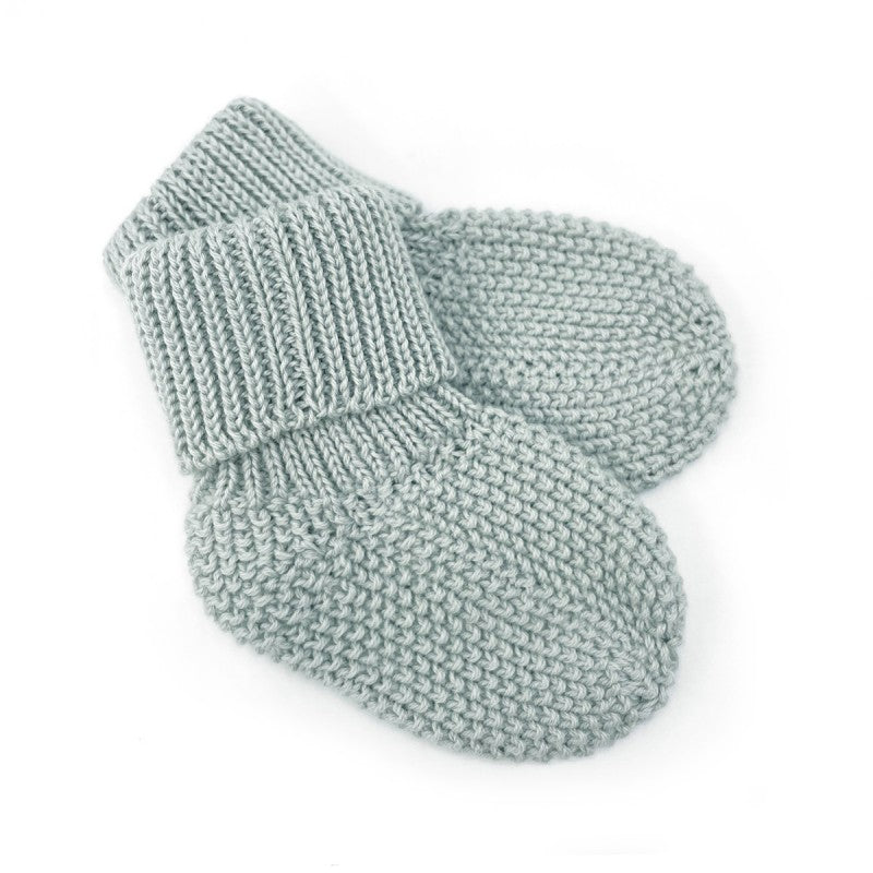 Botinhas para recém-nascido em lã e cashmere cor Arctic, suaves e quentinhas